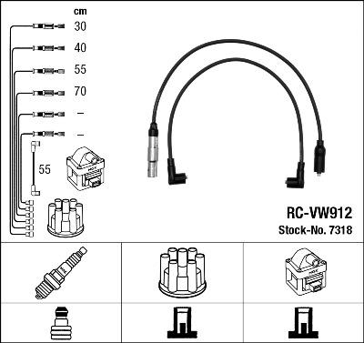 NGK 7318 - Augstsprieguma vadu komplekts www.autospares.lv