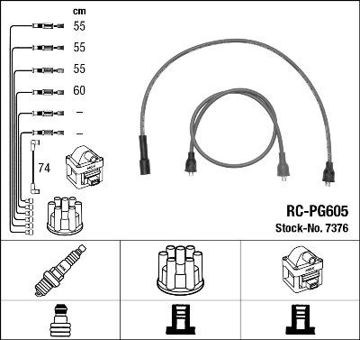 NGK 7376 - Augstsprieguma vadu komplekts www.autospares.lv