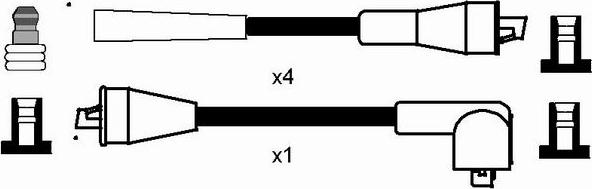 NGK 7376 - Augstsprieguma vadu komplekts www.autospares.lv