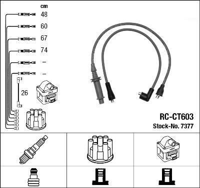 NGK 7377 - Augstsprieguma vadu komplekts www.autospares.lv