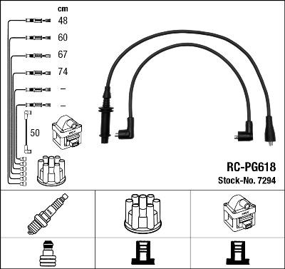 NGK 7294 - Augstsprieguma vadu komplekts www.autospares.lv