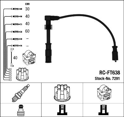 NGK 7291 - Augstsprieguma vadu komplekts www.autospares.lv