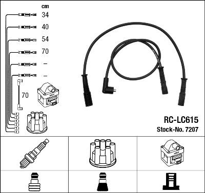 NGK 7207 - Augstsprieguma vadu komplekts www.autospares.lv