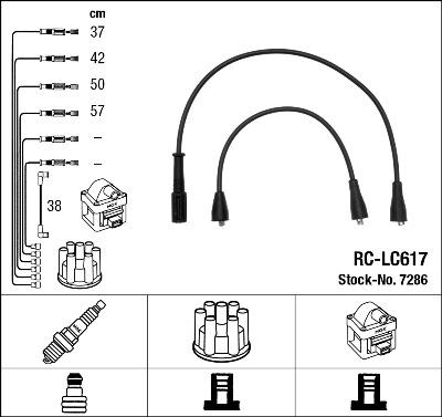 NGK 7286 - Augstsprieguma vadu komplekts www.autospares.lv