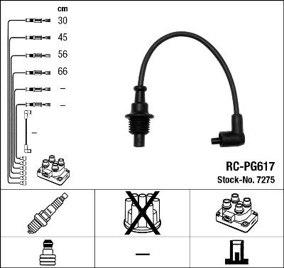 NGK 7275 - Augstsprieguma vadu komplekts www.autospares.lv