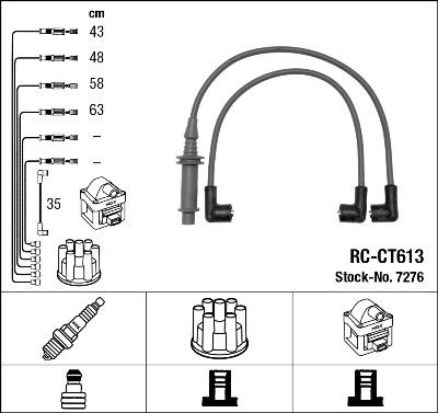 NGK 7276 - Augstsprieguma vadu komplekts www.autospares.lv