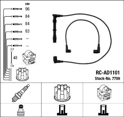 NGK 7709 - Augstsprieguma vadu komplekts www.autospares.lv