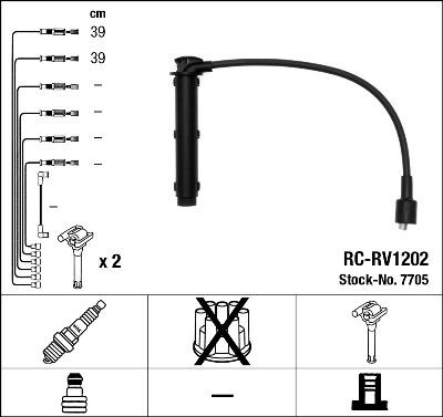 NGK 7705 - Augstsprieguma vadu komplekts www.autospares.lv