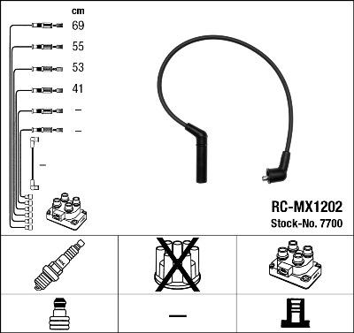 NGK 7700 - Augstsprieguma vadu komplekts www.autospares.lv