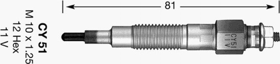 NGK CY51 - Kvēlsvece www.autospares.lv