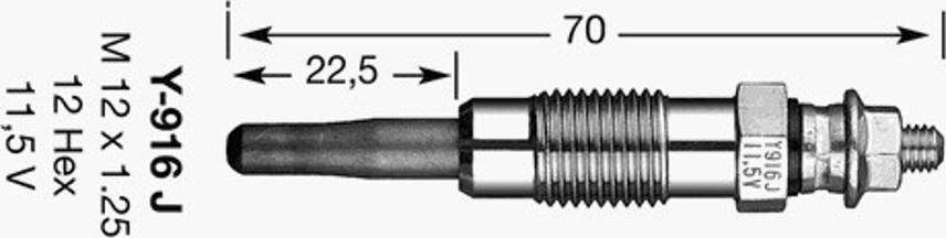 NGK Y-916J - Kvēlsvece www.autospares.lv