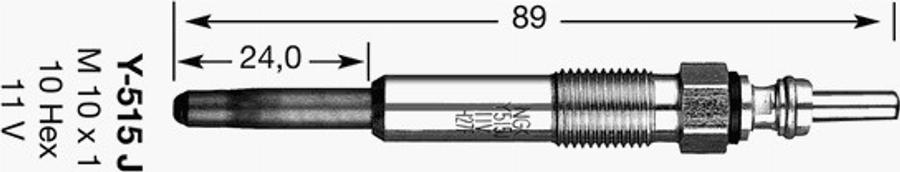 NGK Y-515J - Kvēlsvece www.autospares.lv