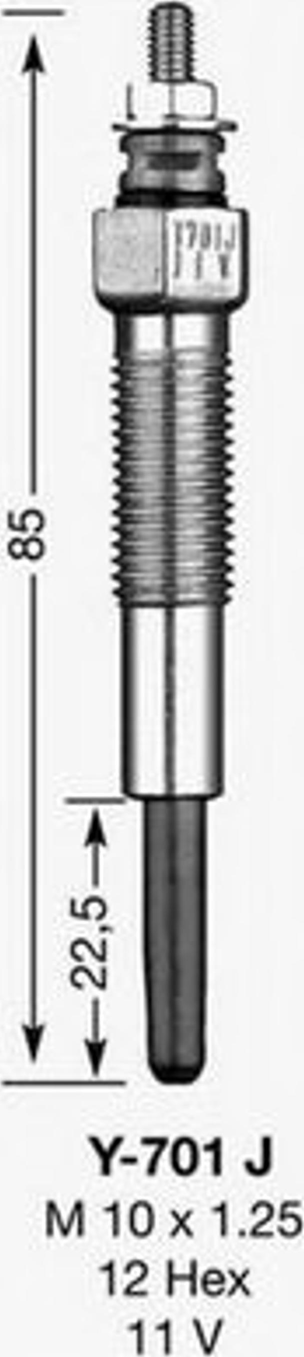 NGK Y-701 J - Kvēlsvece www.autospares.lv