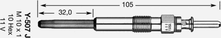 NGK Y-507J - Kvēlsvece www.autospares.lv