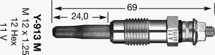 NGK Y-913M - Glow Plug www.autospares.lv