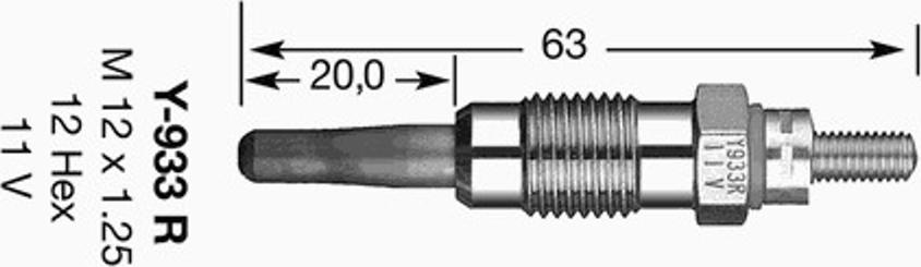 NGK Y-933R - Kvēlsvece www.autospares.lv