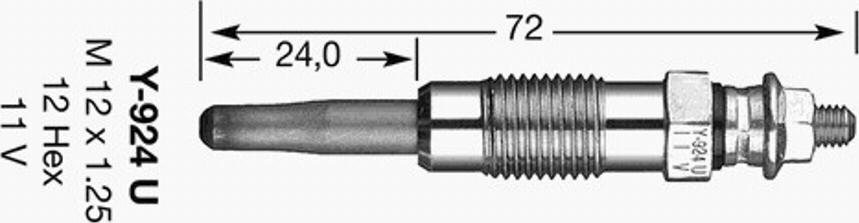 NGK Y-924U - Kvēlsvece www.autospares.lv