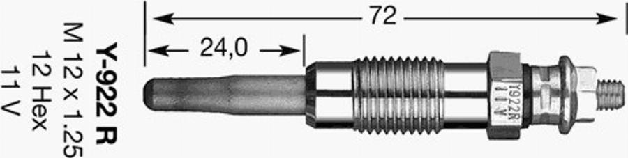 NGK Y-922R - Kvēlsvece www.autospares.lv