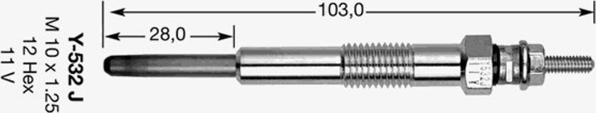 NGK Y-532J - Kvēlsvece autospares.lv