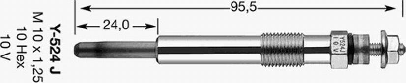 NGK Y-524J - Kvēlsvece autospares.lv