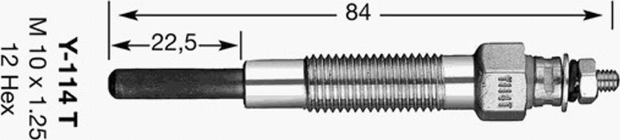 NGK Y-114T - Kvēlsvece autospares.lv