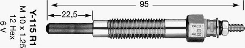 NGK Y-115R1 - Kvēlsvece autospares.lv