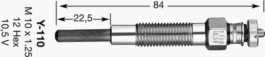 NGK Y-110 - Kvēlsvece autospares.lv