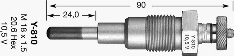 NGK Y-810 - Glow Plug www.autospares.lv