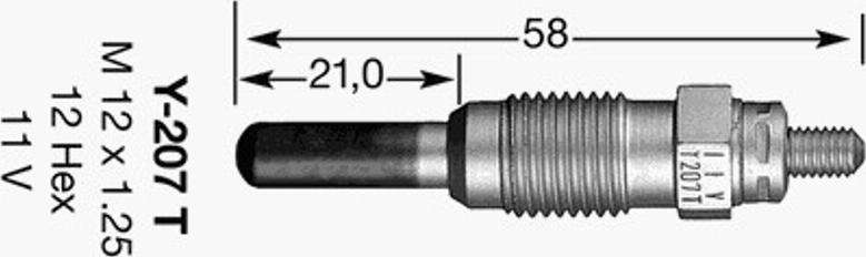 NGK Y-207T - Glow Plug www.autospares.lv