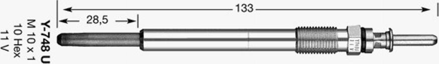 NGK Y-748U - Kvēlsvece www.autospares.lv