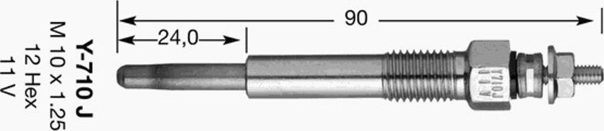 NGK Y-710J - Kvēlsvece www.autospares.lv