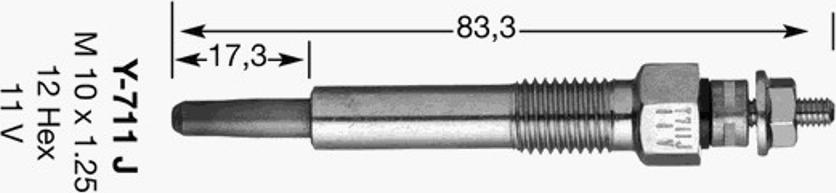 NGK Y-711J - Kvēlsvece www.autospares.lv