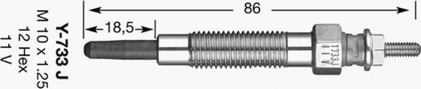 NGK Y-733J - Kvēlsvece autospares.lv