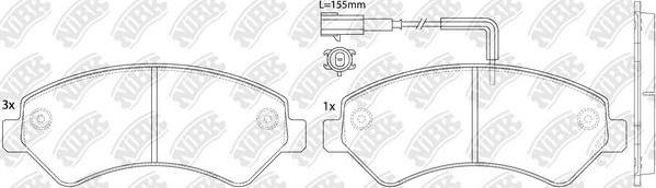 NiBK PN0516W - Bremžu uzliku kompl., Disku bremzes autospares.lv