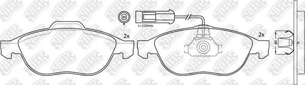 NiBK PN0127W - Тормозные колодки, дисковые, комплект www.autospares.lv