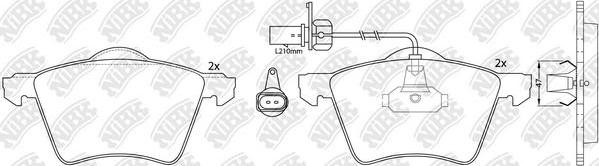 NiBK PN0340W - Тормозные колодки, дисковые, комплект www.autospares.lv