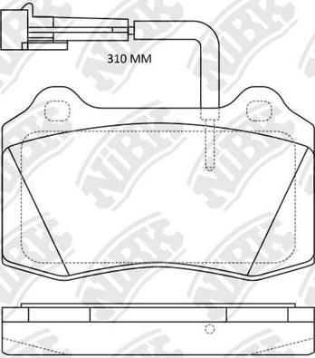 NiBK PN0202W - Тормозные колодки, дисковые, комплект www.autospares.lv