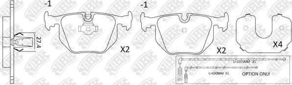 NiBK PN0225W - Brake Pad Set, disc brake www.autospares.lv