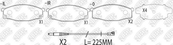 NiBK PN2204W - Bremžu uzliku kompl., Disku bremzes www.autospares.lv