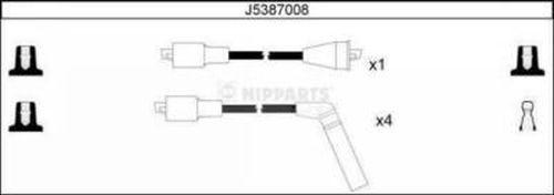 Nipparts J5387008 - Augstsprieguma vadu komplekts www.autospares.lv