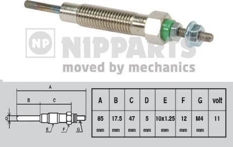 Nipparts J5715004 - Kvēlsvece www.autospares.lv