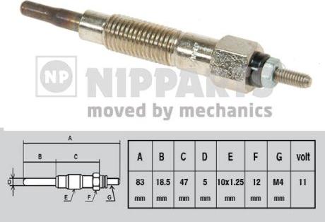 Nipparts J5711008 - Kvēlsvece autospares.lv