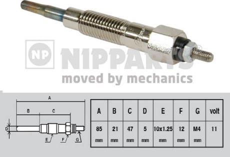 Nipparts J5711025 - Kvēlsvece www.autospares.lv