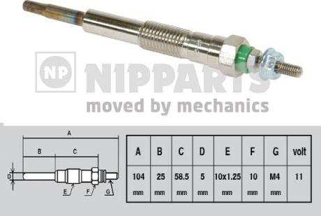 Nipparts J5712013 - Kvēlsvece autospares.lv