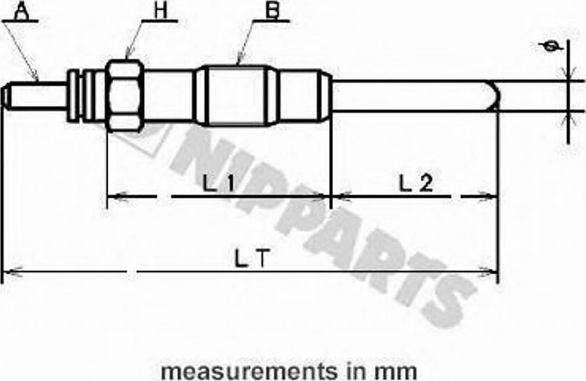 Nipparts J5712017 - Kvēlsvece autospares.lv