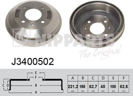 Nipparts J3400502 - Bremžu trumulis www.autospares.lv