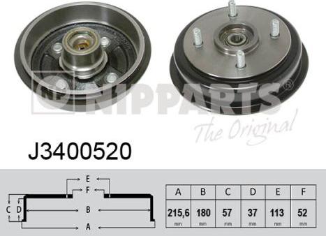 Nipparts J3400520 - Bremžu trumulis www.autospares.lv