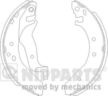 Nipparts J3504015 - Комплект тормозных колодок, барабанные www.autospares.lv