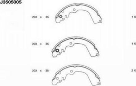 Nipparts J3505005 - Brake Shoe Set www.autospares.lv