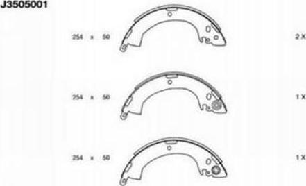 Nipparts J3505001 - Bremžu loku komplekts www.autospares.lv